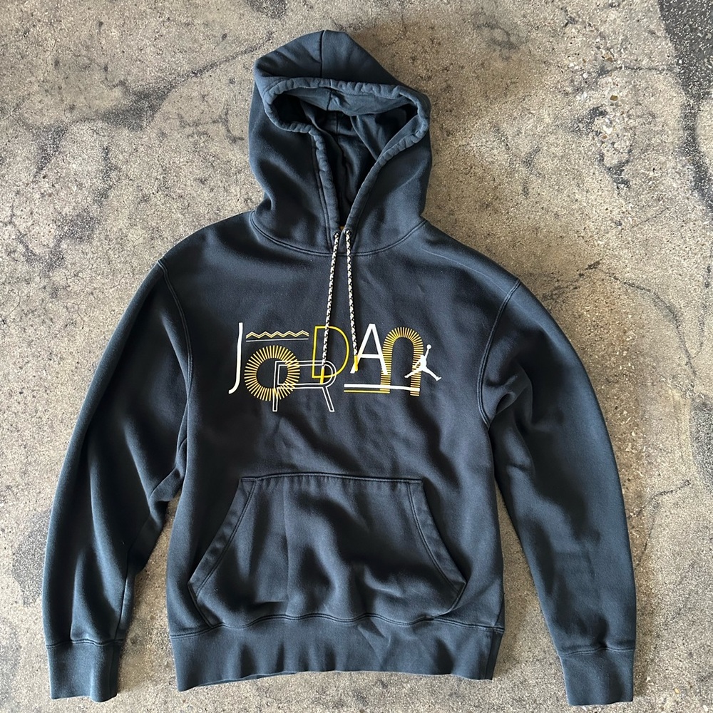 Jordan Brand Black & Yellow Hooded Sweatshirt Size S